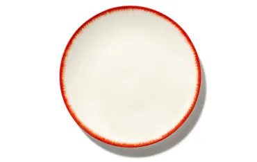 Ann Demeulemeester De Teller D17,5 cm Dé Off-White Red Var 2