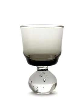 B. Silva Eternal Snow Glas auf Fuss D6.3 H9.5 cm Smokey Grey