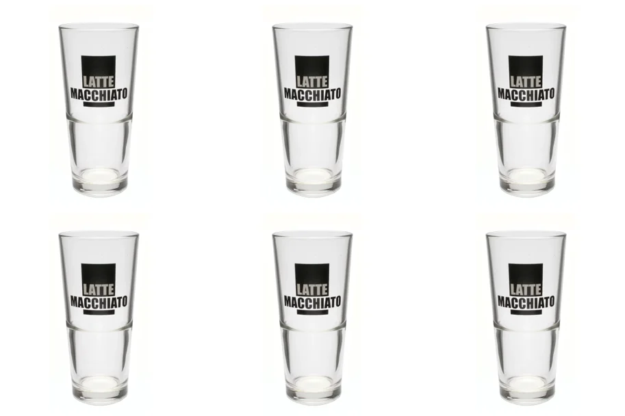 6er Set Latte Macch. Frank. 33cl Dek. schwarz 15.2cm Aligro