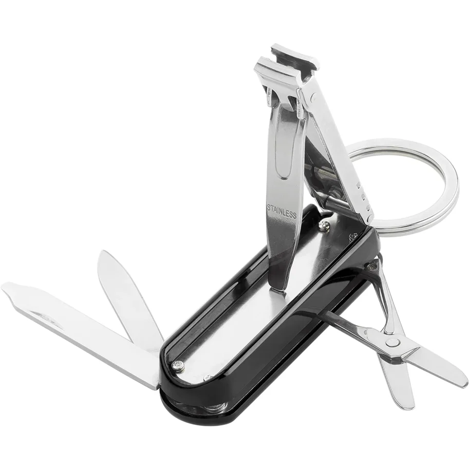 3tlg. Taschenetui Leder schwarz & Multi Tool