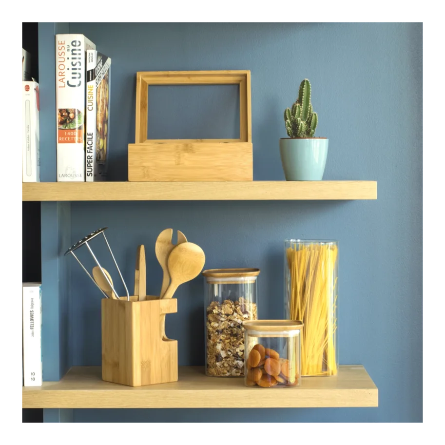 3er Set Vorratsglas mit Bambusdeckel 0.8, 1.4, 2.2l