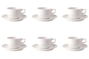 6er Set Uni 09 Mokka Untertasse 12cm Top CC