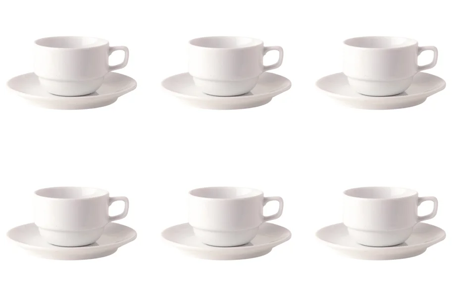 6er Set Uni 09 Mokka Untertasse 12cm Top CC