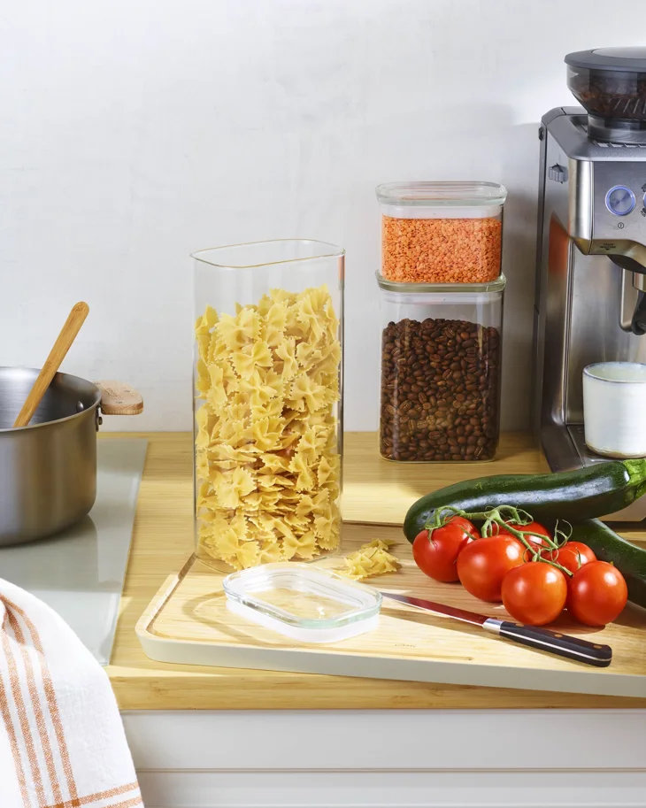 3er Set Vorratsglas mit Glasdeckel 0.47l, 1.2l, 1.8l