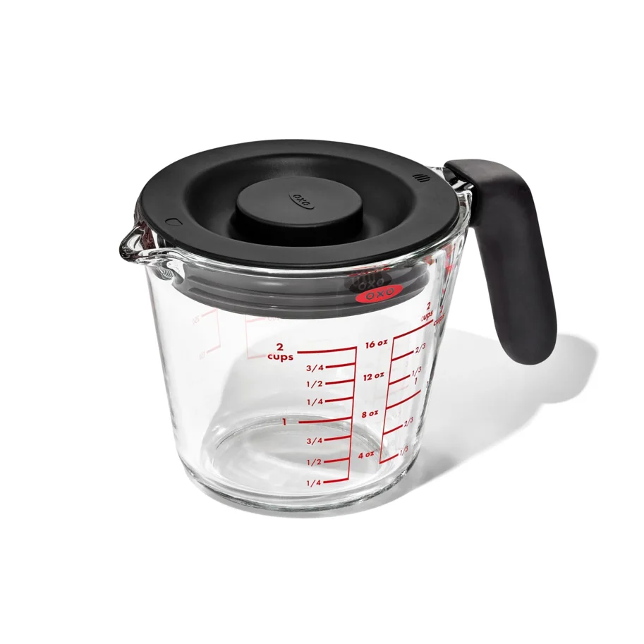 GG Messbecher 500ml Glas mit Silikondeckel