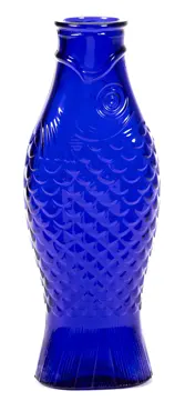 P. Navone Fish&Fish Flasche 1lt 10.6X7.5X29cm Trans blau