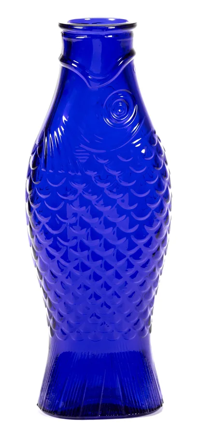 P. Navone Fish&Fish Flasche 1lt 10.6X7.5X29cm Trans blau