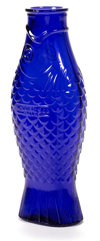 P. Navone Fish&Fish Flasche 1lt 10.6X7.5X29cm Trans blau