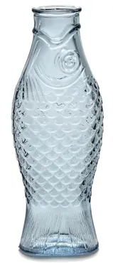 P. Navone Fish&Fish Flasche 1lt 10.6X7.5X29cm Trans hellblau