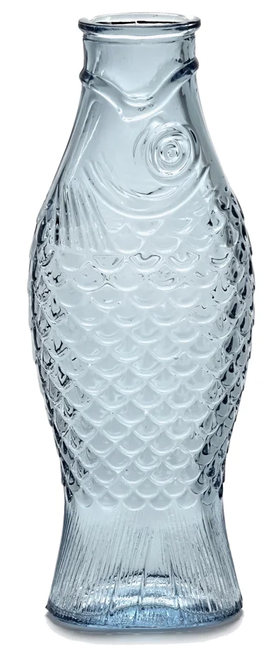 P. Navone Fish&Fish Flasche 1lt 10.6X7.5X29cm Trans hellblau