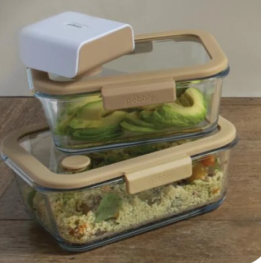 3er Set Vakuum Vorratsdosen mit Vakuum Pumpe Glas