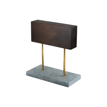 Magnetischer Messerblock Walnuss auf Natursteinfuss