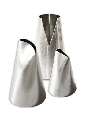 3er Set Spritztüllen Edelstahl für Tortendekoration