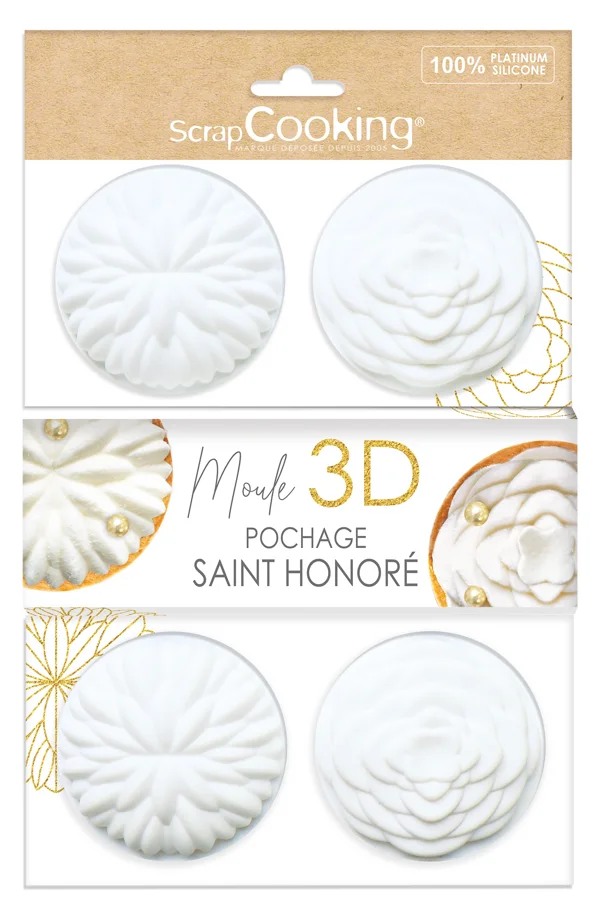 4er Set Silikon Backform für Saint-Honoré klein D7cm