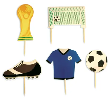 5er Set Kuchendekoration Fussball Motive Papier