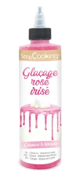 Kuchenglasur mit Schokoladengeschmack perlmutt rosa 140g