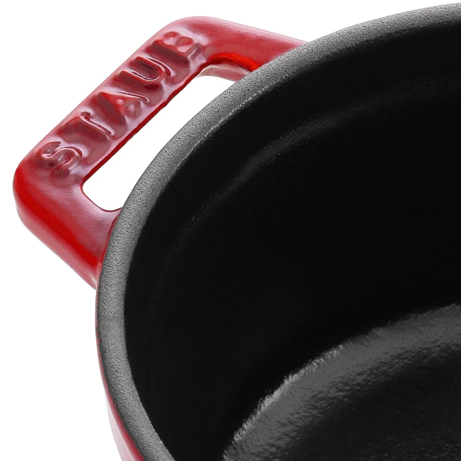 Mini Cocotte 10cm, rund, Kirsch-Rot, Gusseisen 0.25l