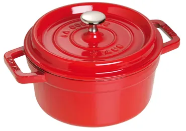 Cocotte 24cm, rund, Kirsch-Rot, Gusseisen 3.8l