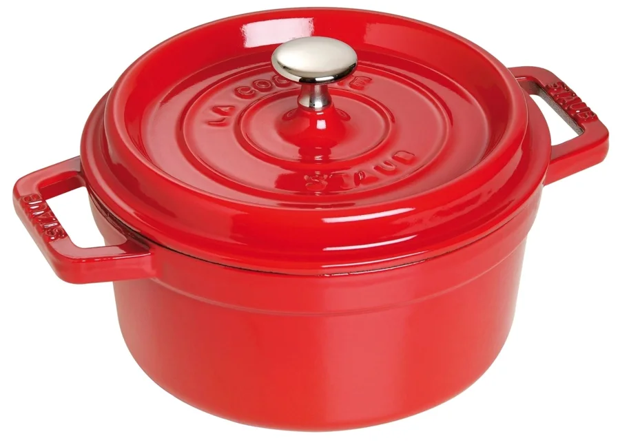 Cocotte 24cm, rund, Kirsch-Rot, Gusseisen 3.7l