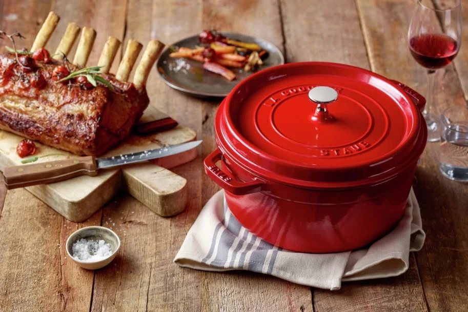 Cocotte 26cm, rund, Kirsch-Rot, Gusseisen 5.25l