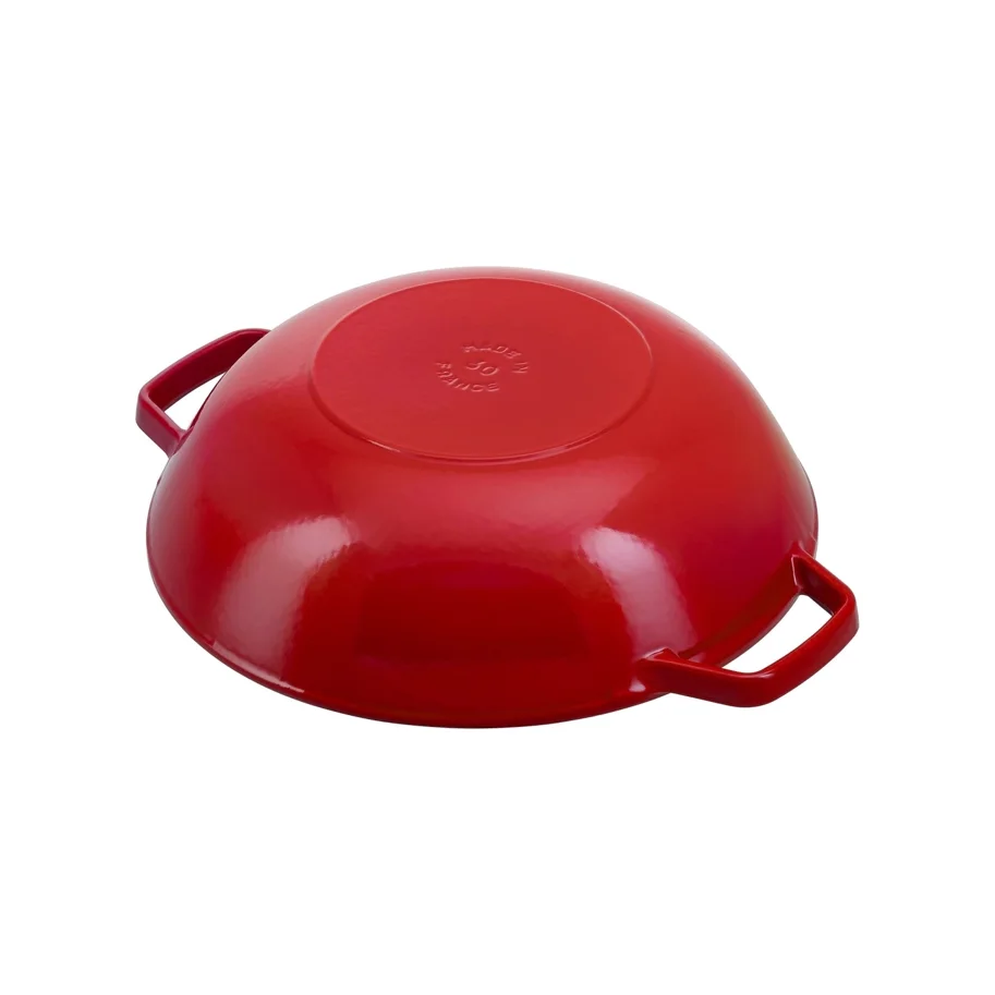 Wok mit Glasdeckel Kirsch-Rot 4.4 lt., 30cm