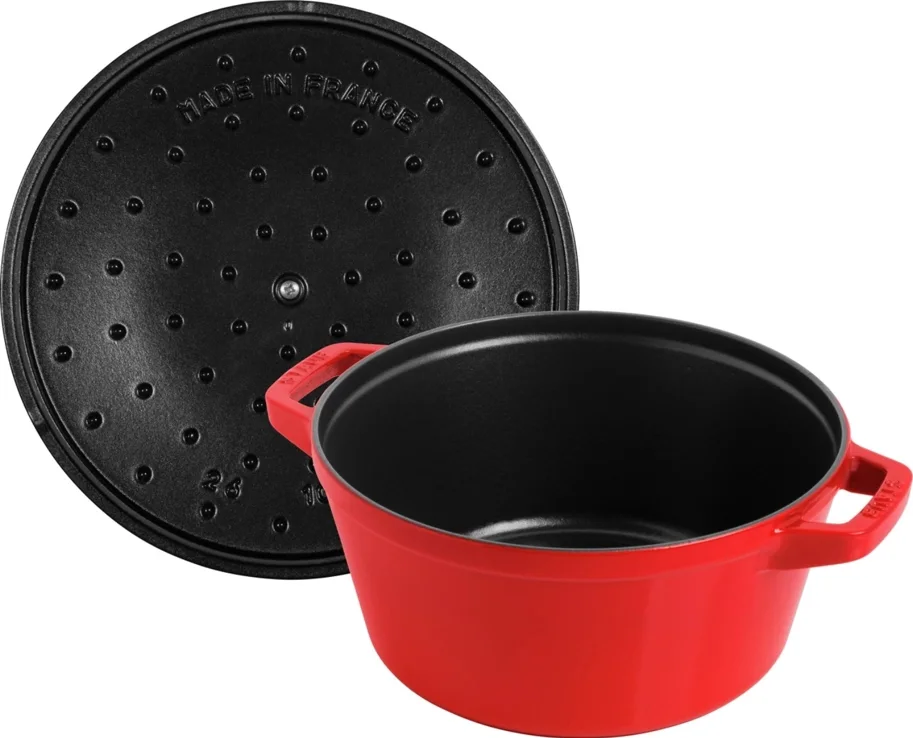 Cocotte 4tlg. 24cm, rund, Kirsch-Rot, stackable
