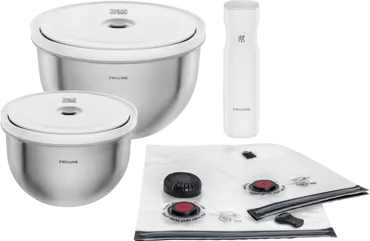 9tlg. Fresh & Save Bowls Vakuum Starter Set, Edelstahl