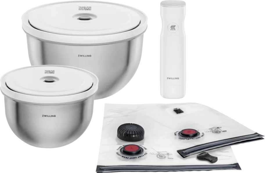 9tlg. Fresh & Save Bowls Vakuum Starter Set, Edelstahl