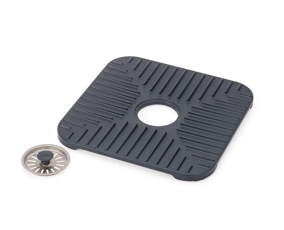 SinkShield Abtropfmatte mit Abfluss S 30x30cm ABS