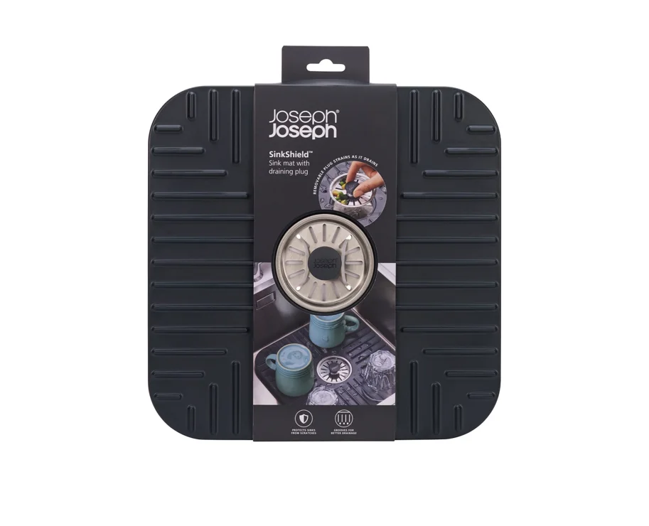 SinkShield Abtropfmatte mit Abfluss S 30x30cm ABS