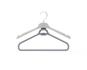 2er Set Orderly Kleiderbügel für Kleider H31cm L43cm PP ecru