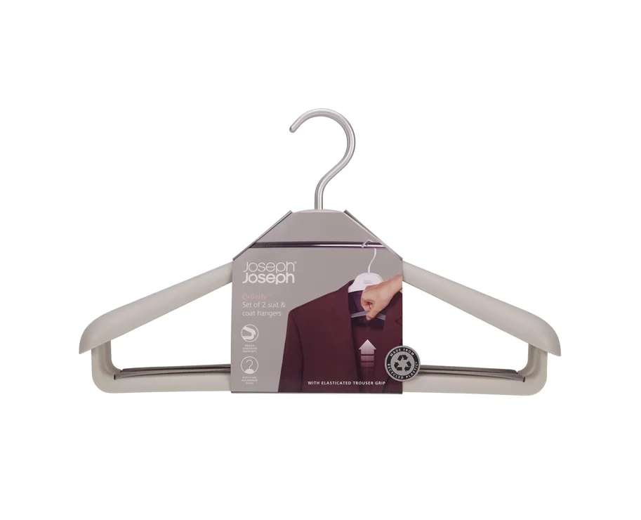 2er Set Orderly Kleiderbügel für Anzug H25cm L42cm PP ecru
