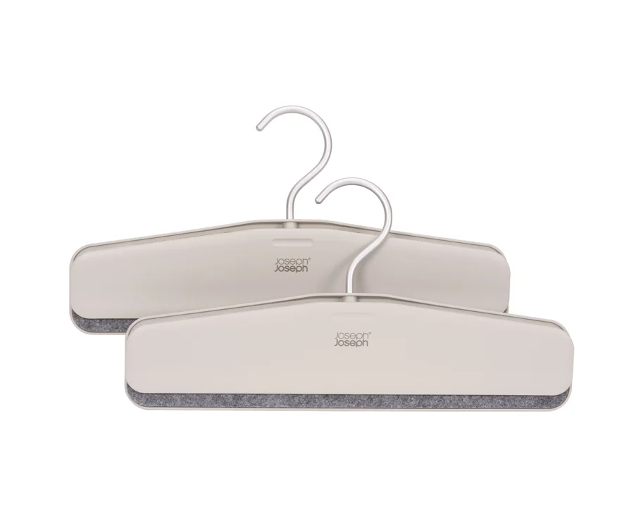 2er Set Orderly Kleiderbügel für Hosen H17cm L43cm ABS ecru