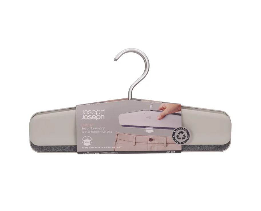 2er Set Orderly Kleiderbügel für Hosen H17cm L43cm ABS ecru