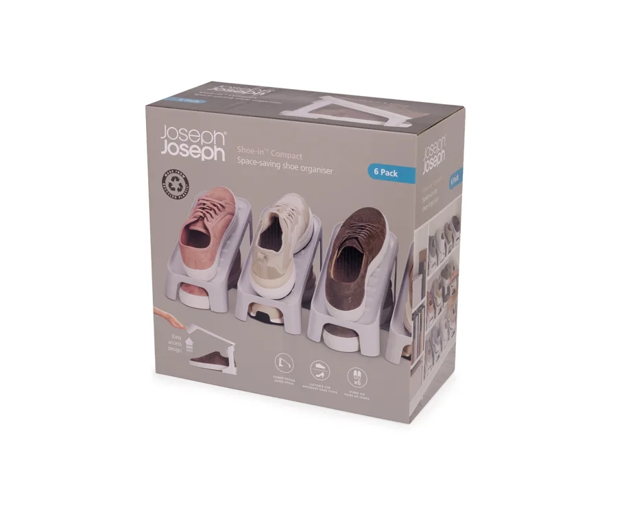 6er Set Set Shoe in Schuhcaddy H19cm L26cm PP ecru