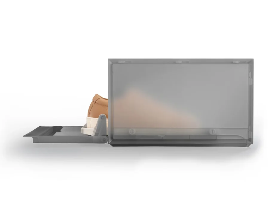 2er Set ShoeCase Schuhschrank PP 22x28x36cm grau