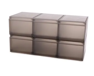 6er Set ShoeCase Schuhschrank PP 22x28x36cm grau