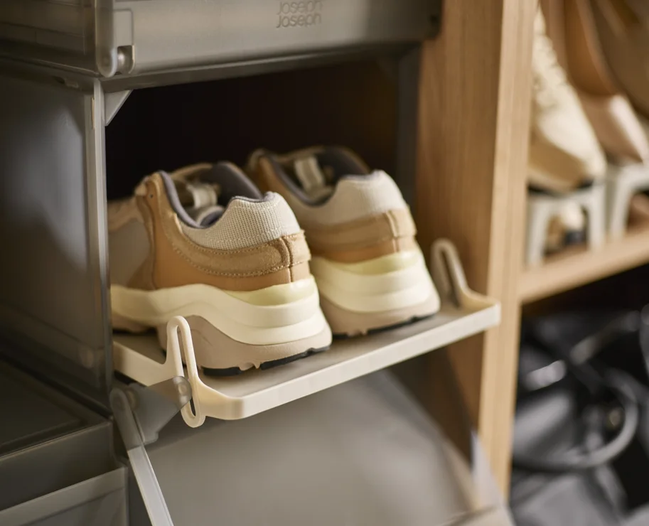 6er Set ShoeCase Schuhschrank PP 22x28x36cm grau