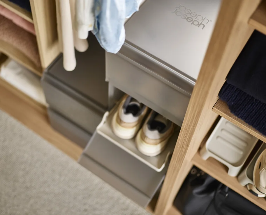6er Set ShoeCase Schuhschrank PP 22x28x36cm grau