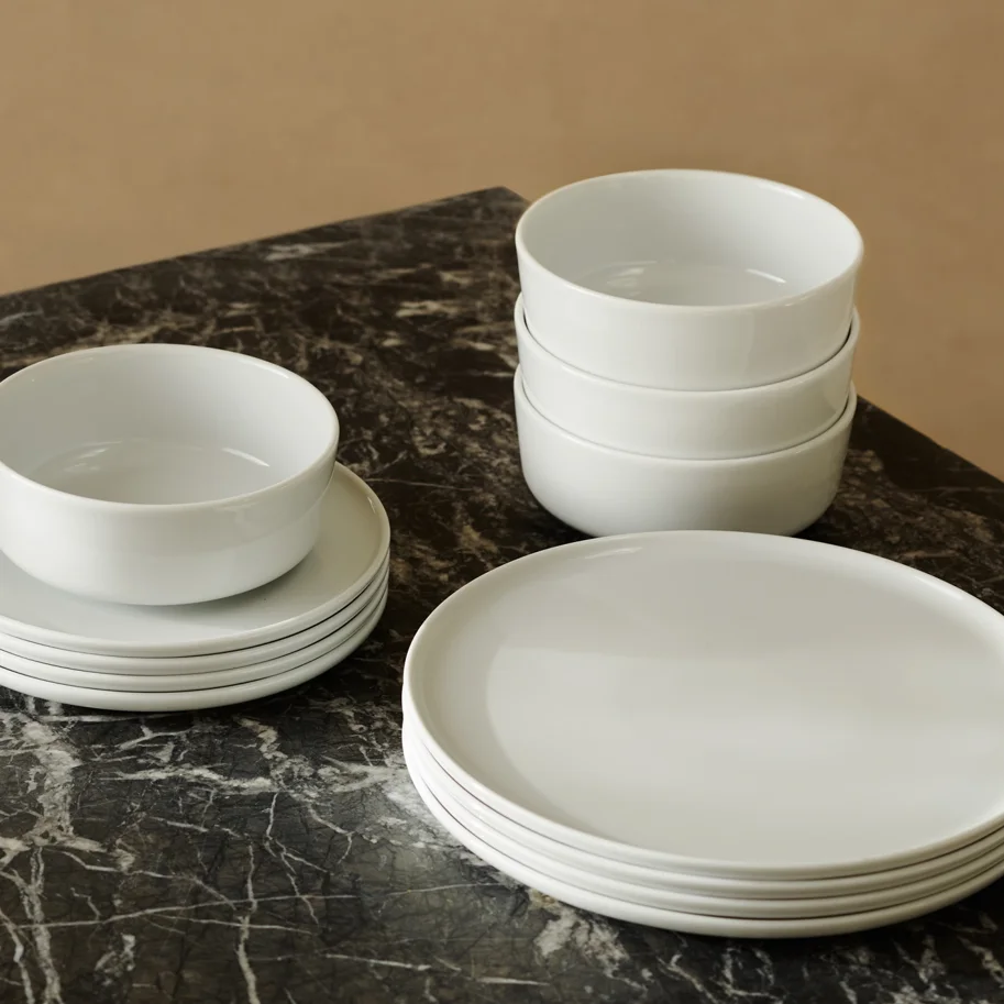 2er Set Collective Teller flach D26cm weiss