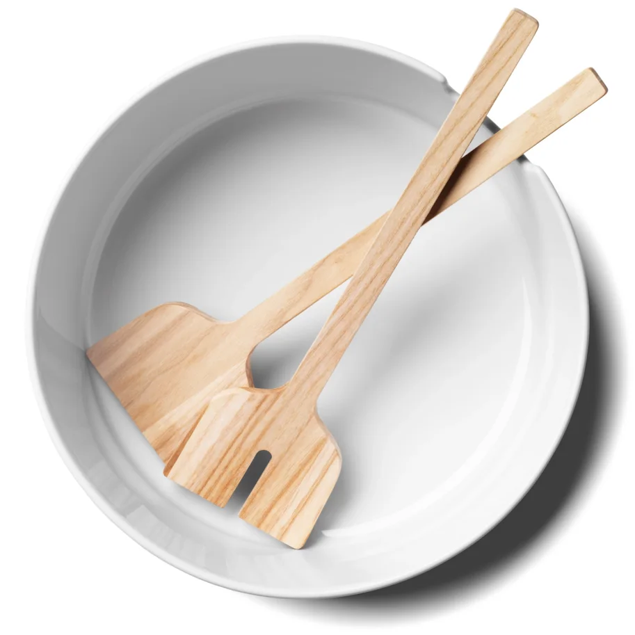 Collective Salatschale D26cm mit Besteck Esche weiss