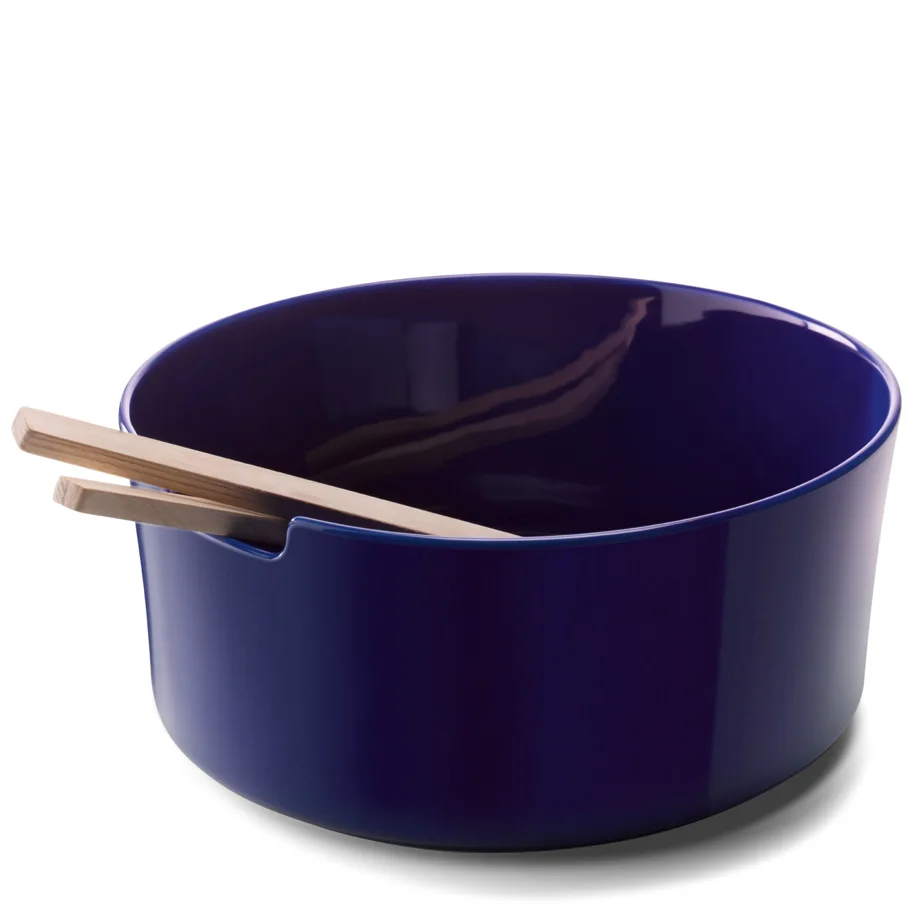 Collective Salatschale D26cm mit Besteck Esche cobalt