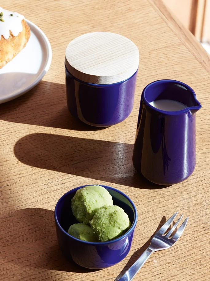 Collective Dose H8.5cm mit Deckel Esche cobalt