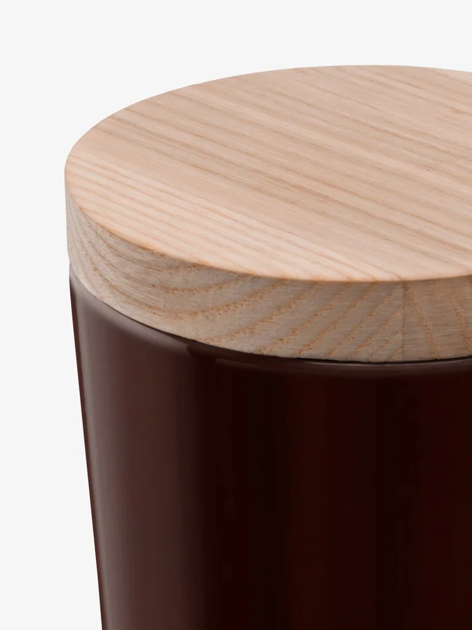 Collective Dose H8.5cm mit Deckel Esche mocha