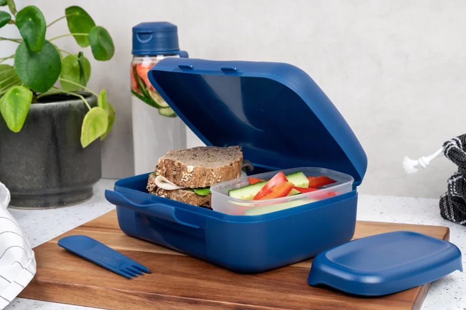 Amuse Basic Brunch Salat Box Göffel 210X156X71mm Dunkelblau