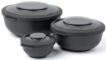 3er Set Tylla Bowl 200ml+1000ml+2000ml PP charcoal