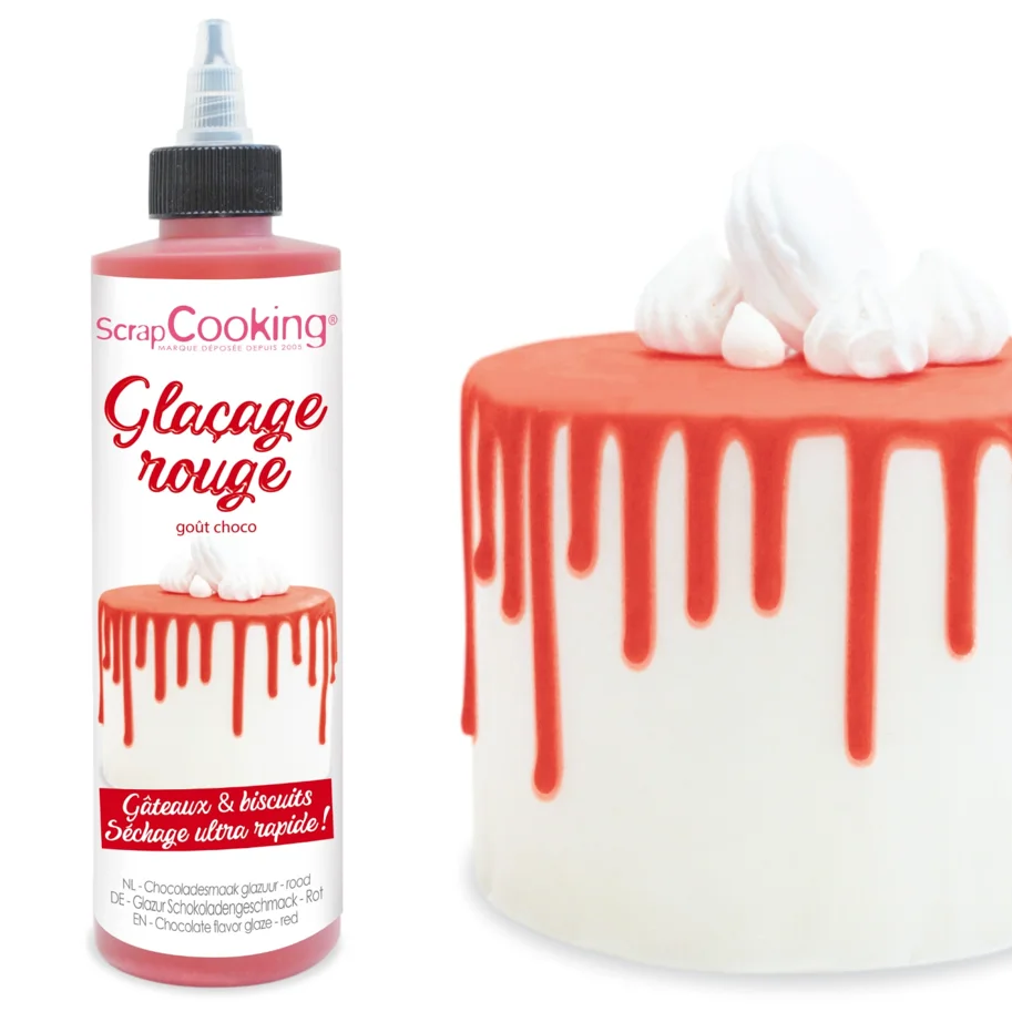 Schokoladengeschmacksglasur Drip Cake, rot 130g