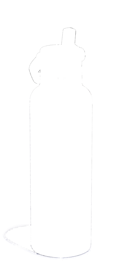 Trinkflasche Standard Flex Deckel m. Strohhalm 620ml schwarz