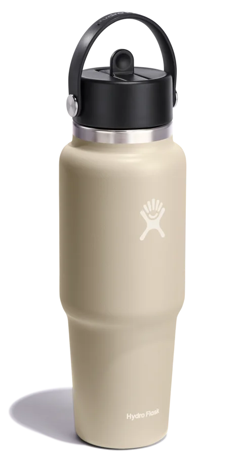 Trinkflasche Travel Wide Flex Deckel Strohhalm 945ml oat