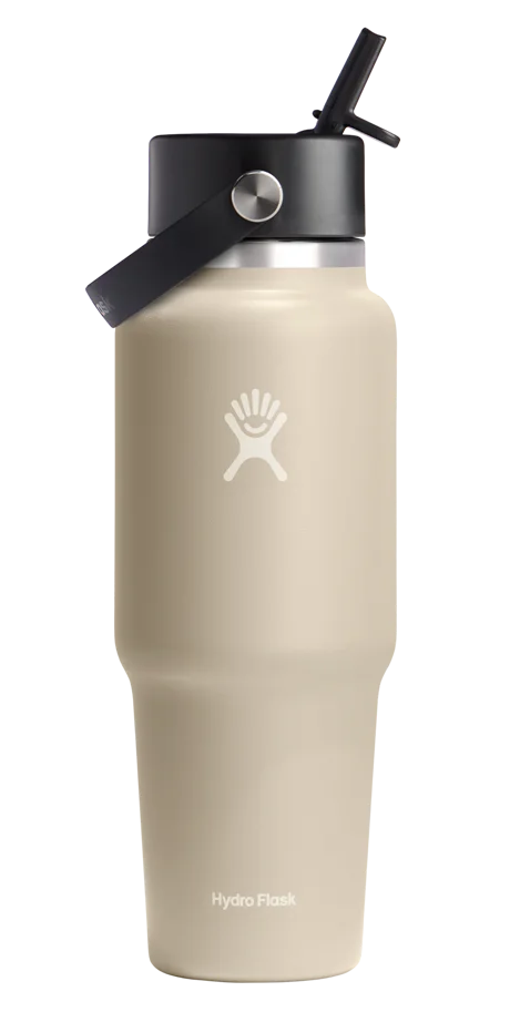 Trinkflasche Travel Wide Flex Deckel Strohhalm 945ml oat